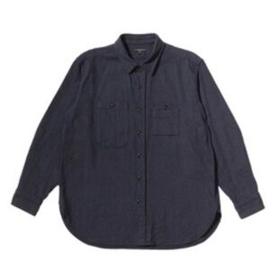 Engineered garments COTTON FLANNEL WORK SHIRT -DARK GREY XXL